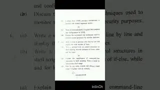 Unix and Shell Programming #pyqs #bubhopal #barkatullah_university  #engineering #trending #shorts