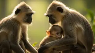 🐒 Cute monkey videos compilation | Langur baby funny | langur sound|bandar voice 