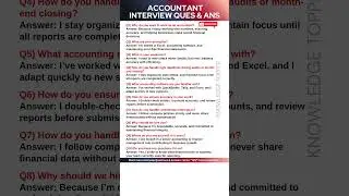 Accountant Interview Questions and Answers | Accounting Job Interview Questions