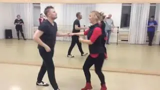 Salsa on 2 workshop. Spinning in pair. Denis&Marina