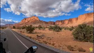 Moto Guzzi V85TT Rides thru Capitol Reef October 2023