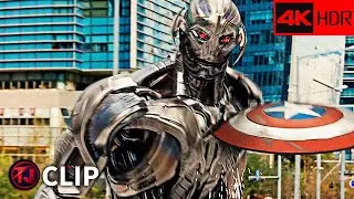 Captain America vs Ultron - Seoul Fight Scene (Part.1) - / Avengers Age of Ultron (2015)