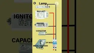 High pressure sodium vapour lamp wiring connection