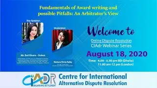 Fundamentals of Award writing and possible Pitfalls: An Arbitrators View'