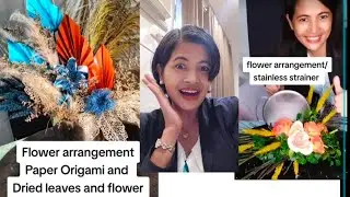 Flower Arrangement 103 using Strainer😲& Origami color paper leaves