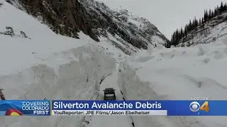 Avalanche Debris Covers County Road In Silverton
