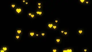 Black Screen flying Heart overlay | Black Screen yellow Heart overly for music Editing | free to use