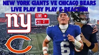 ***LIVE*** | NFL | New York Giants Vs Chicago Bears Play by Play & Reaction