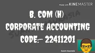 #Assignment B.com (hons) | Semester 2 Corporate Accounting | #Assignment Answer solved ||