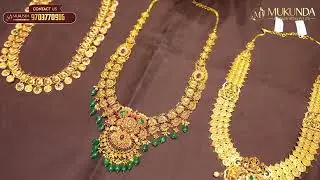 Amazing lightweight bridal long haram collection Mukunda Jewellers