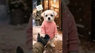 The little puppy gives a blanket to a poor man #ai #animals #emotional #aijholgol
