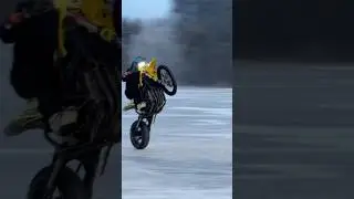 -27C drifting on ice with homemade 1000cc dirtbike