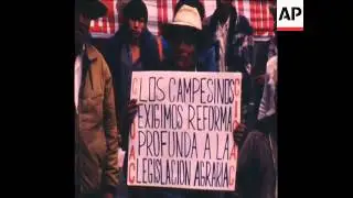 SYND 16 5 76 MEXICAN FARM LABOURERS DEMONSTRATE FOR LAND REFORM