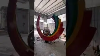Large Sculpture with Rainbow colors #outdoor sculpture