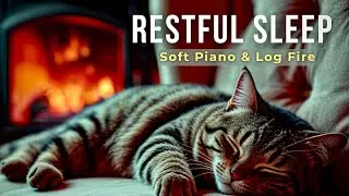 1 Hour Deep Sleep Music | Cozy Fireplace & Relaxing Piano