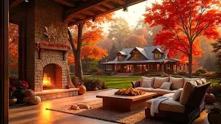 10-Hour Fireside Haven 🍁 Golden Fall Colors & Mellow Piano