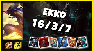 KOREAN Challenger Ekko JUNGLE (16/3/7) vs LILLIA Gameplay Replay - Patch 10.20