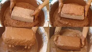 ASMR❤️grainy red dirt slabs crumbling dry/water 🌊#crumbling#satisfying|Fari Rabi ASMR🥰plz subscribe💯