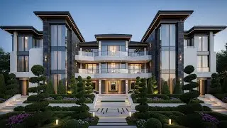 Contemporary Luxury Mansion | Grand Symmetry, Glass Balconies & Resort-Style Landscaped Gardens ✨🏡