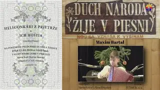 Prietrž 3. 1. 2026: Heligonk&aacute;ri z Prietrže a ich hostia, 4. r.: Maxim Bartal.