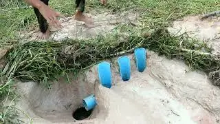 Simple Unique Deep Hole Fish Trap Using Pot & Pipe / How to Build Underground Fish Work 100%