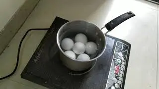Boiled eggs on induction oven