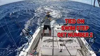 Double Ahi (tuna) Waianae, Hawaii on Aolani a 31 Bertram.