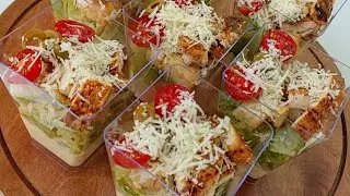Easy caesar salad recipe/ Caesar Shot/ ( healthy& delicious)