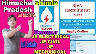 sjvn limited HP ||sjvn recruitment 2021||freshers can apply||latest job notification 2021-22||SJVN