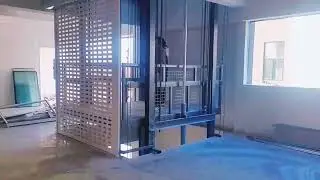 2Ton Indoor Factory Use Guide Rail Freight Elevator Installed Through A Shaft