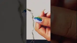 Beautiful Leaf Nailart Design 💅💙#nails #nailart #simple #shorts #ytshorts #Art N#easy