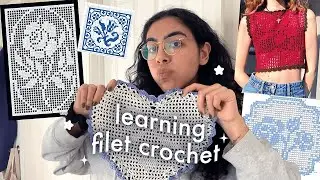 Trying filet crochet for the first time !!