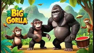 Big Gorilla Beats the Jungle Drum 🦍🥁 | 3D Animated Nursery Rhyme | Fun Learning Song for Kids 2025