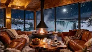 Dreamy Ultra-Luxury Winter Cabin Above a Niagara Waterfall | Cozy Fireplace Ambience