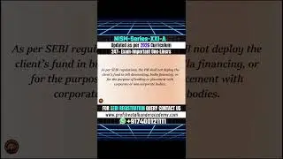PM Investment Restrictions | What SEBI Forbids | NISM XXI-A #sebi  #regulations