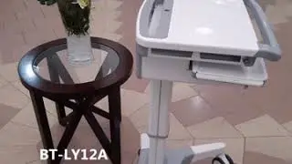 BT-LY12A laptop Doctor workstation computer trolley,foot pedal control height adjustment