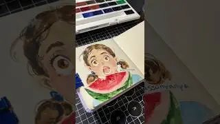 🍉🥰 #art #artist #sketch #sketching #anime #ink #sketchbook #oilpainting