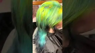 Vivid hair refresh 🖤💚 #althair #hair #vividhair #hairstylist #hairtransformation