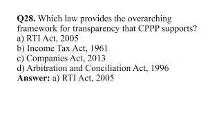 Central Public Procurement Portal 50 MCQs