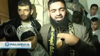 لحظة استقبال والدة الاسير محمد علان لآبنها في عينبوس - نابلس -٥-١١-٢٠١٥