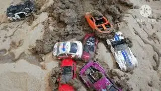 Cars fall into the mud and clean it with water#Toy#cars