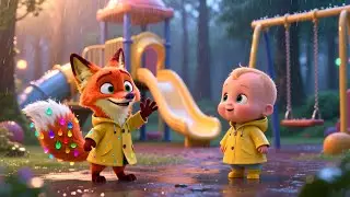 Rainy Spells with Baby Fox | Fun Adventure Song for Kids | Toddler Imagination Rhyme