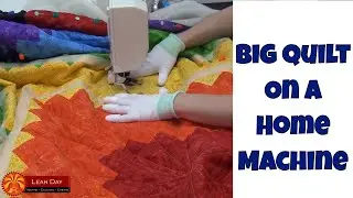 Quilting a BIG Log Cabin Quilt on a Home Machine with Concentric Squares