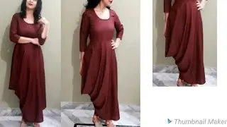 Designer cowl/draped kurti cutting and stitching | Cowl/draped dress cutting and stitching |