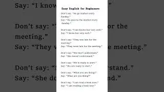 Basic English Corrections Every Beginner Should Know (Set 30)