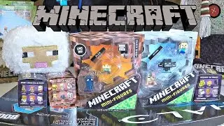 MINECRAFT Mini-Figures Stone Series 2, Netherrack Series 3 & Obsidian Series 4 Boxes & Packs Hangers