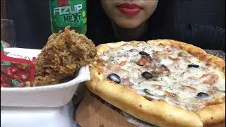 FOODIE ASMR || EATING PIZZA WINGS COLDDRING || MURKBANG  VIDEO