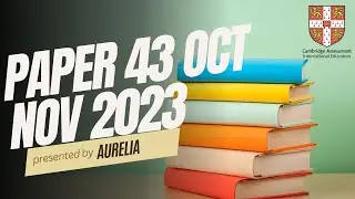 Paper 43 chemistry 2023 9701/43/O/N/23 cambridge A levels CAIE CIE PAST YEAR PAPER BY AURELIA 23/24
