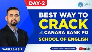 Best Way To Crack Canara Bank PO English | School Of English | Day 2