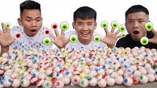 Hưng Troll | Thử Thách Người Cuối Cùng Ngừng Ăn Kẹo Mắt Kinh Dị Thắng Nhận 5 Triệu